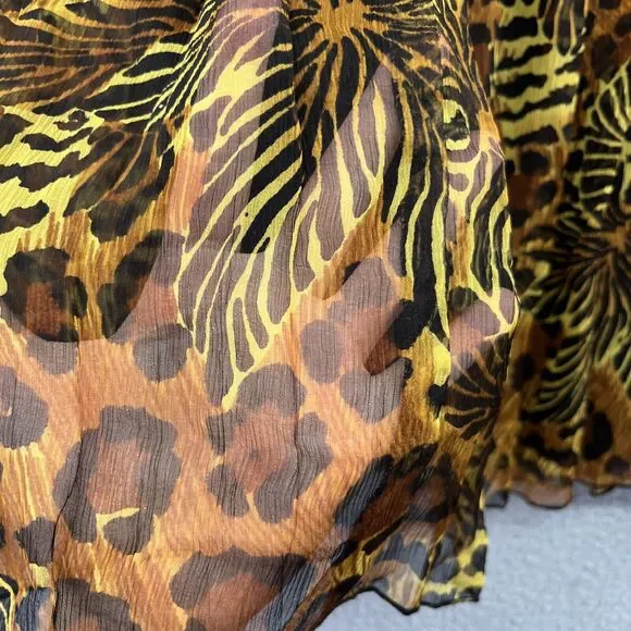 WDNY Skirt 6 Small Mini Knee Pleated Silk Animal Leopard Zebra Pleated 90s Y2K S - Picture 4 of 11